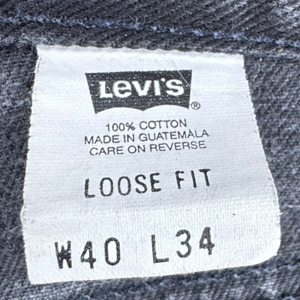 Vintage Levis 545 Loose Fit Jeans Black Mens 40x34 Brown Tab Denim Y2K - Picture 3 of 13